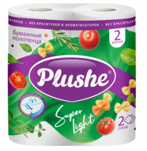 Бумажные полотенца 2 шт plushe супер формат 2-х слойные