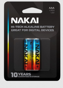 Набор батареек 2 шт алкалиновые ААА мизинчиковые LR 3 NAKAI Hi-Tech