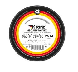Изолента ПВХ 19мм*25м черная Kranz 