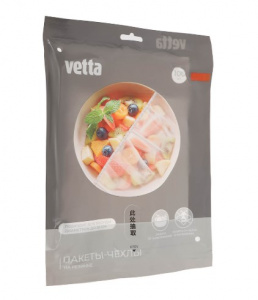 Пакеты - чехлы (крышки) для продуктов, на резинке, VETTA, 100шт, 30см, полиэтилен
