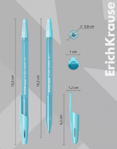 Ручка шариковая ErichKrause R-301 Spring Stick, узел 0.7 мм, синяя, МИКС