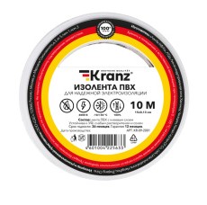 Изолента ПВХ 15мм*10м белый Kranz 