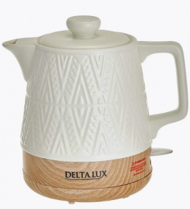 Чайник эл. 1,0 л DELTA 1200Вт корпус из фарфора АКЦИЯ ///