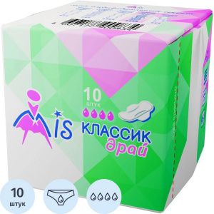 Гигиенические прокладки 10 шт Mis комфорт классик драй 4 капли