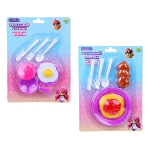 Набор игровой, посудка с продуктами, кукольный завтрак, PP, ABS, 16х3,5х22 см ИГРОЛЕНД АКЦИЯ///