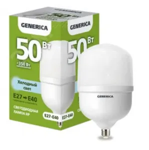 Лампа диодная HP 50Вт Е40 4000К 5000Лм d123x230мм LL-HP-50-230-40-E27-E40-G Generica АКЦИЯ